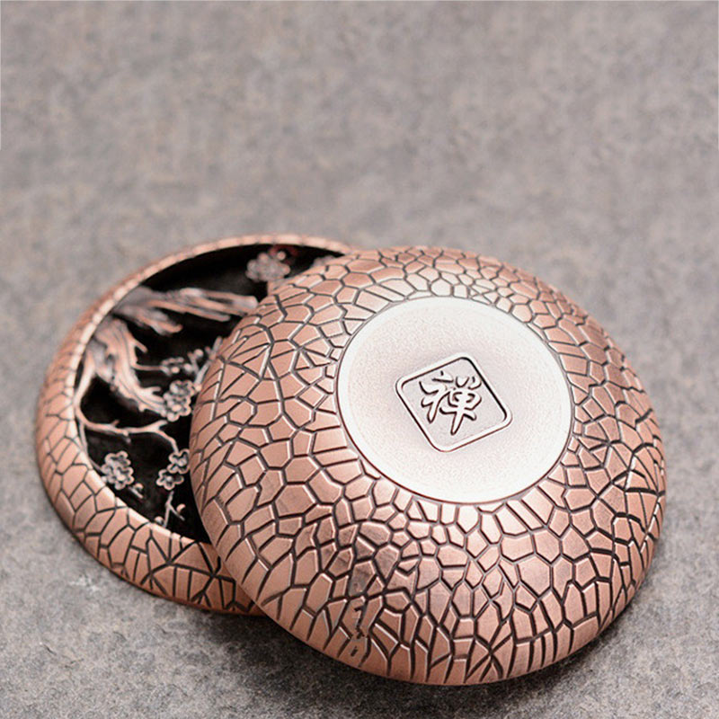 Buddha Stones Plum Flower Orchid Chrysanthemum Pattern Peace Incense Burner Decoration