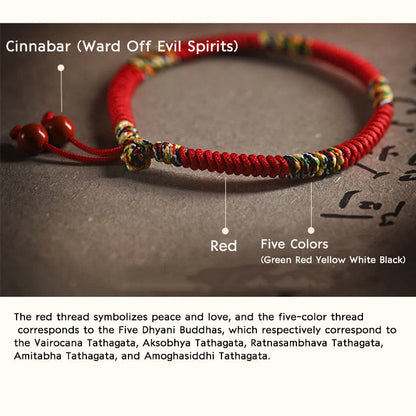 Buddha Stones Five Colors King Kong Knot String Protection Luck Bracelet