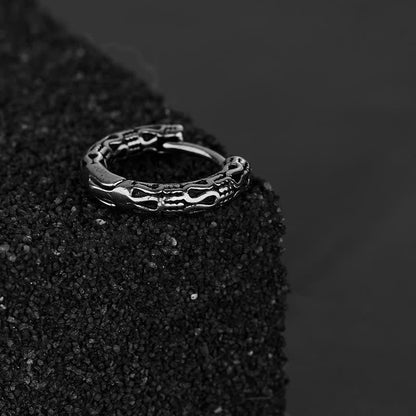 Buddha Stones Retro Pattern Titanium Steel Balance Earrings