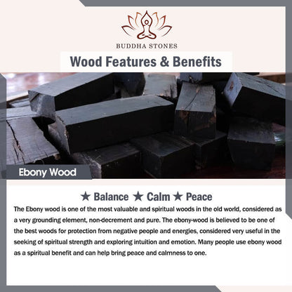 Buddha Stones Mini Formless Buddha Ebony Wood Lacquer Craft Peace Incense Stick Holder Decoration