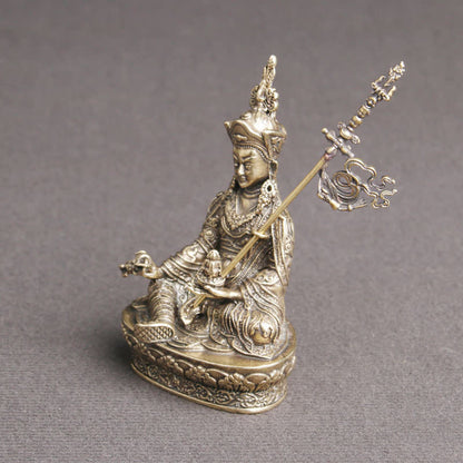 Buddha Stones Padmasambhava Buddha Figure Serenity Copper Statue Decoration Temple Ornament