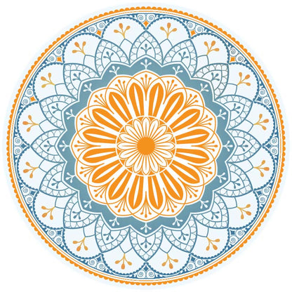 Buddha Stones Tibetan Lotus Mandala Enlightenment Foldable Natural Rubber Yoga Mat Decoration