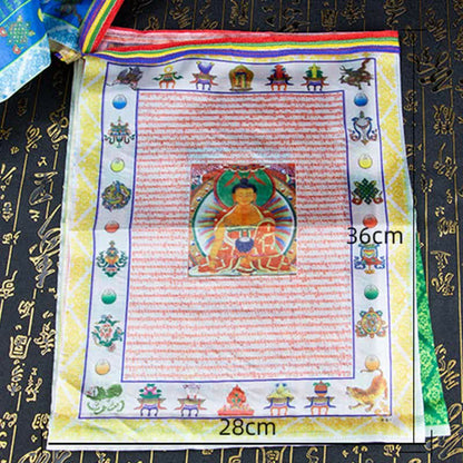 Buddha Stones Tibetan 5 Colors Windhorse Buddha Tara Scriptures Healing Auspicious Outdoor Prayer Flag