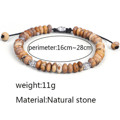 Buddha Stones Picture Jasper Positive Beads String Bracelet