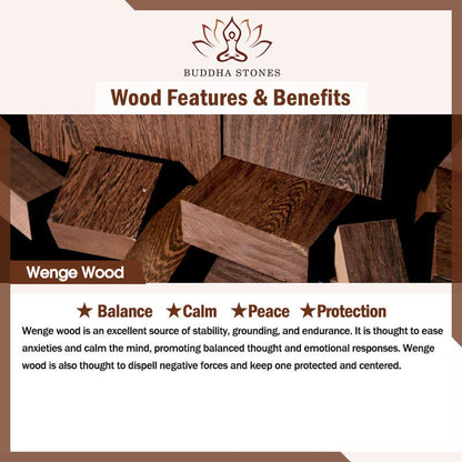 Buddha Stones Wenge Wood Peace Buckle Balance Tranquility Pendant Necklace