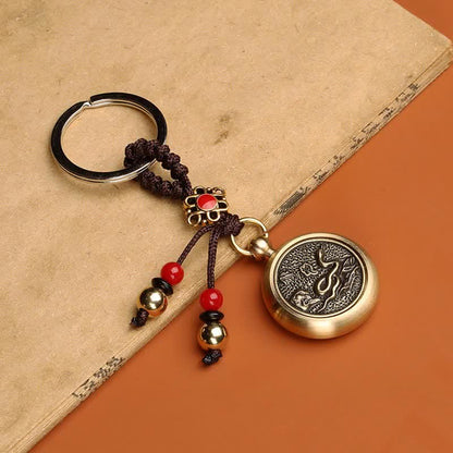 Buddha Stones 12 Chinese Zodiac Blessing Wealth Fortune Keychain
