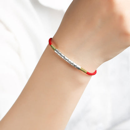 Buddha Stones Tibetan Buddhist Handmade Mani Mantra Lucky Red String Bracelet