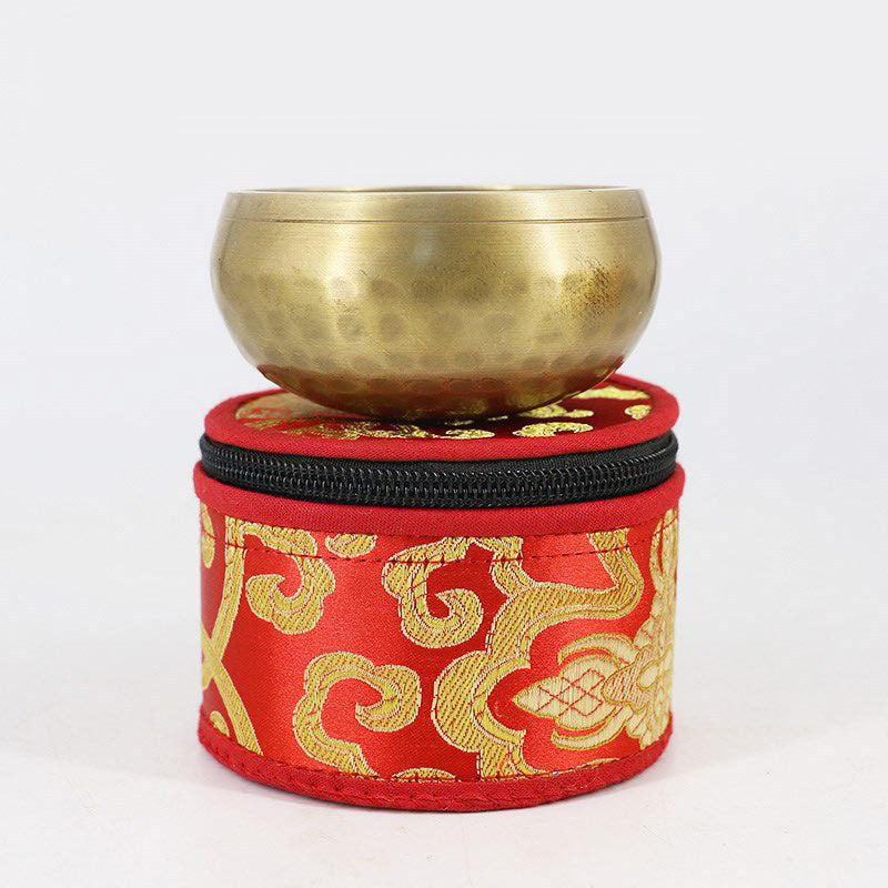 Buddha Stones Tibetan Singing Bowl Storage Bag with Zipper Closure Decoration