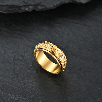 Buddha Stones Dragon Titanium Steel Stimulation Rotatable Ring (Extra 30% Off | USE CODE: FS30)