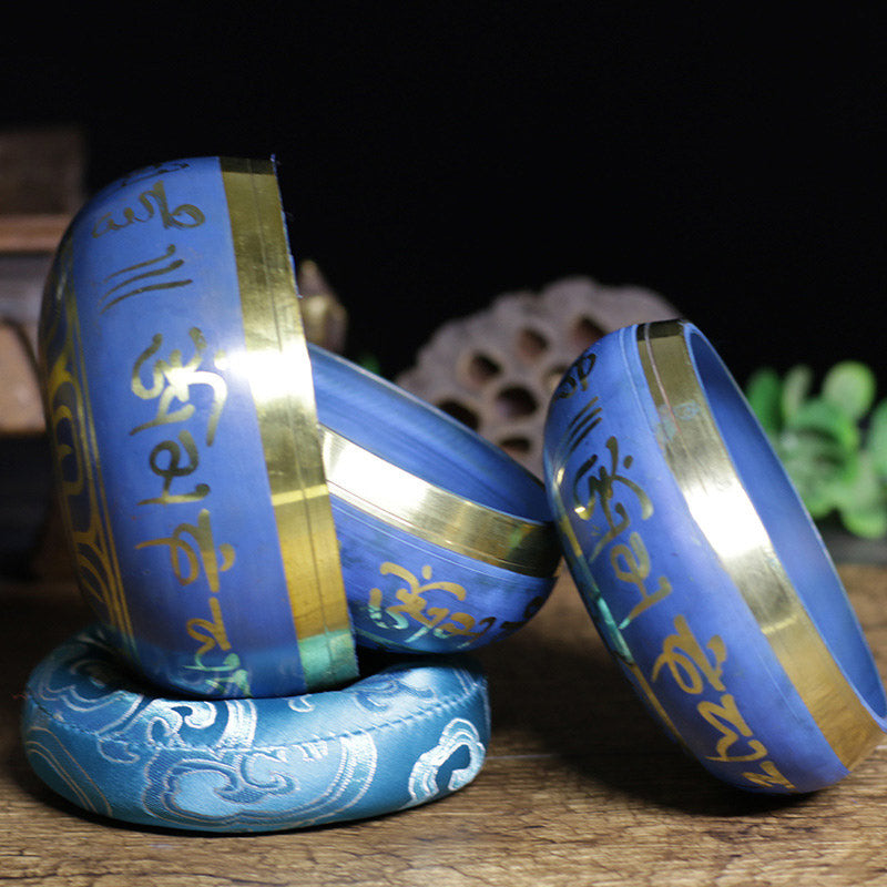 Buddha Stones Tibetan Sound Bowl Handcrafted for Relaxation Meditation Prayer Singing Bowl Set
