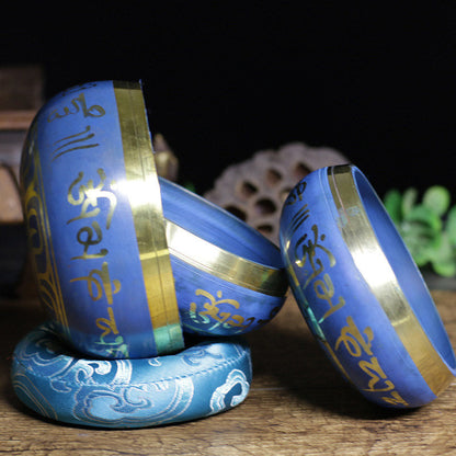 Buddha Stones Tibetan Sound Bowl Handcrafted for Relaxation Meditation Prayer Singing Bowl Set