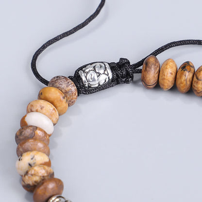 Buddha Stones Picture Jasper Positive Beads String Bracelet