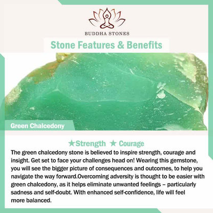 Buddha Stones Natural White And Green Chalcedony Agate Positive Cuff Bracelet Bangle