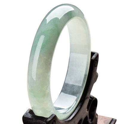 Buddha Stones Natural Jade Luck Healing Prosperity Bangle Bracelet