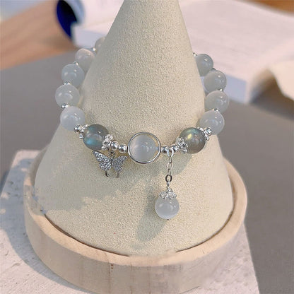 Buddha Stones "Sending Luck and Inner Peace" Cat's Eye Butterfly Bracelet Includes Gift Message Card