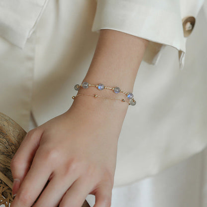 Buddha Stones Moonstone Positive Charming Chain Bracelet