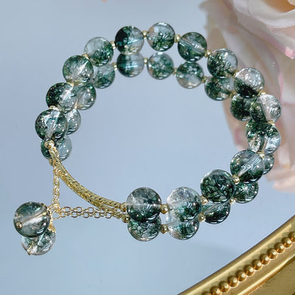 Buddha Stones Green Phantom Crystal Confidence Charm Bracelet
