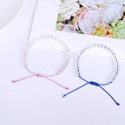 Buddha Stones Handmade Glass Beads Braided String Adjustable Bracelet