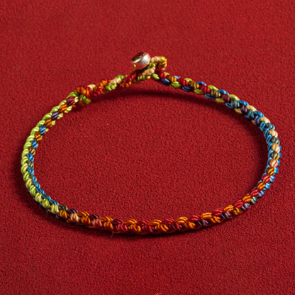 Buddha Stones "May you be blessed with peace and safety in all four seasons" Lucky Multicolored Bracelet