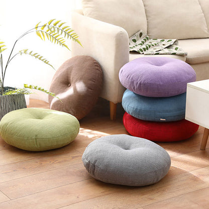 Buddha Stones Lotus Simple Pattern Linen Meditation Seat Cushion Home Living Room Decoration