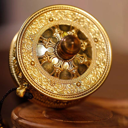 Buddha Stones Tibetan Prayer Wheel Six True Words Sandalwood Healing Decoration