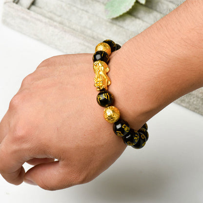 Buddha Stones "Blessings of Protection to Attract Wealth" PiXiu Bracelet Includes Gift Message Card