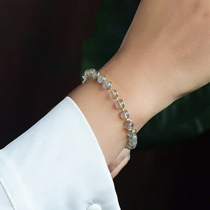 Buddha Stones Natural Moonstone 14K Gold Plated Healing Positive Bracelet