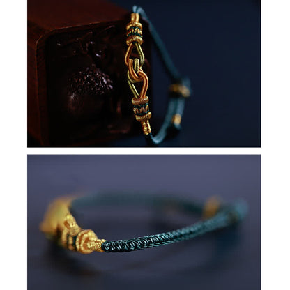 Buddha Stones Handmade Knotting Faith Strength Braid String Bracelet