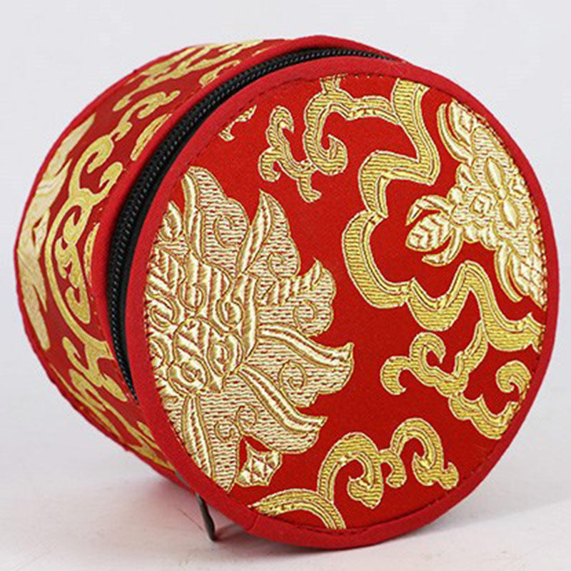 Buddha Stones Tibetan Singing Bowl Storage Bag with Zipper Closure Decoration