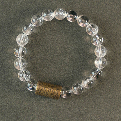 Buddha Stones White Crystal Red Hematoid Quartz Gold Rutilated Quartz Purple Phantom Protection Bracelet