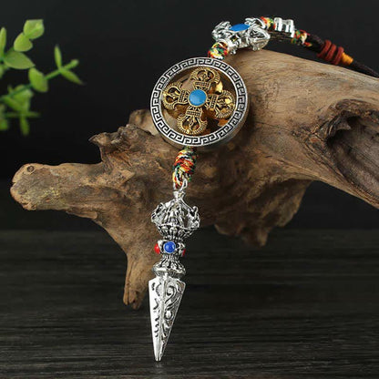 Buddha Stones Tibet Om Mani Padme Hum Vajra Dorje Spiritual Car Hanging Decoration