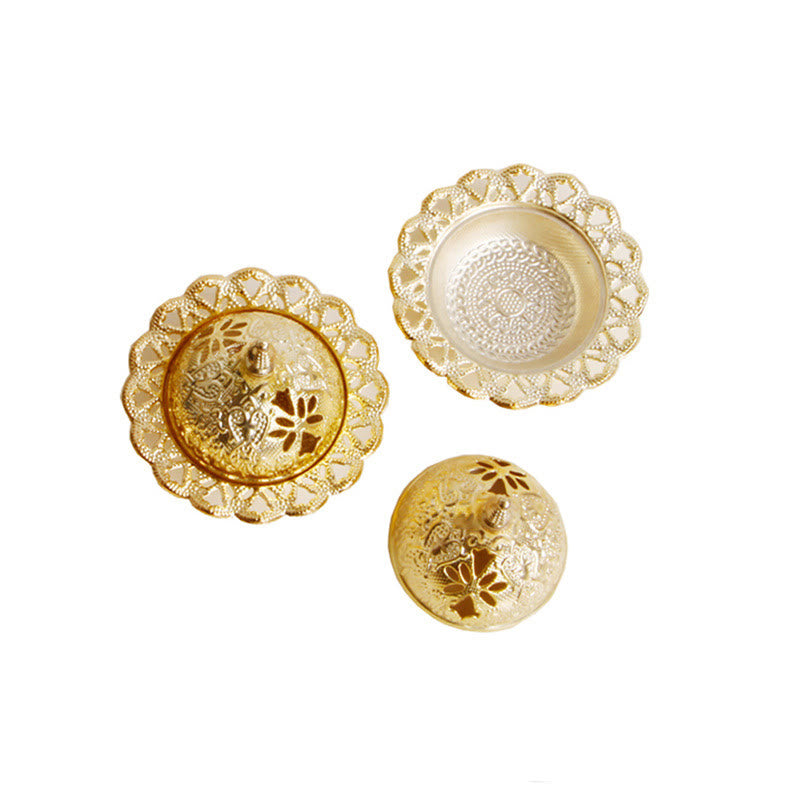 Buddha Stones Tibetan Gold Mini Meditation Incense Burner