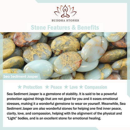 Buddha Stones Natural Stone Sea Sediment Jasper Agate Protection Bracelet