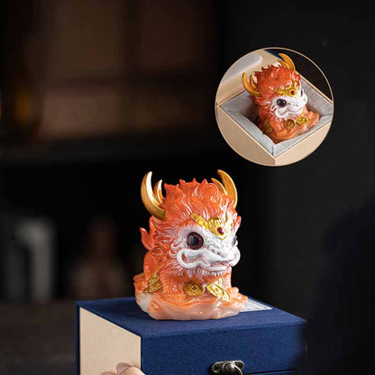 Buddha Stones Color Changing Small Kirin Resin Tea Pet Home Figurine Decoration