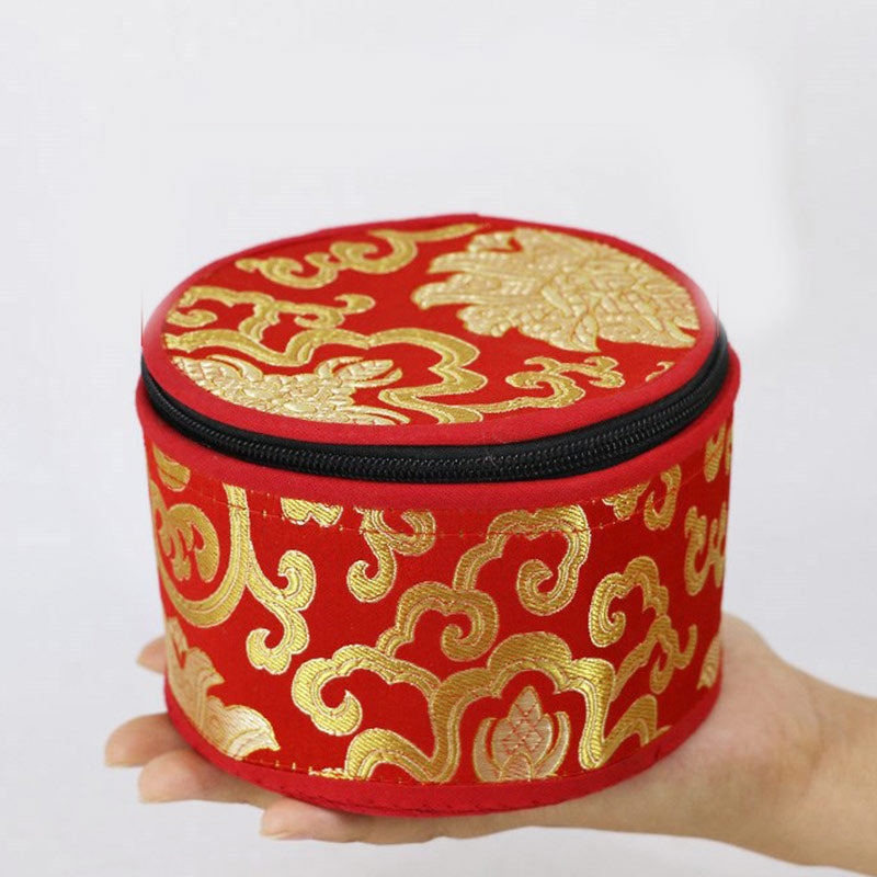 Buddha Stones Tibetan Singing Bowl Storage Bag with Zipper Closure Decoration