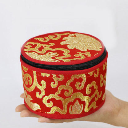 Buddha Stones Tibetan Singing Bowl Storage Bag with Zipper Closure Decoration