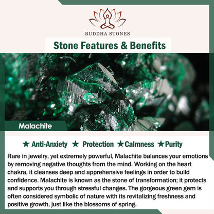Buddha Stones Malachite Anti-Anxiety Spacer Bead Bracelet