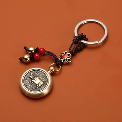 Buddha Stones 12 Chinese Zodiac Blessing Wealth Fortune Keychain