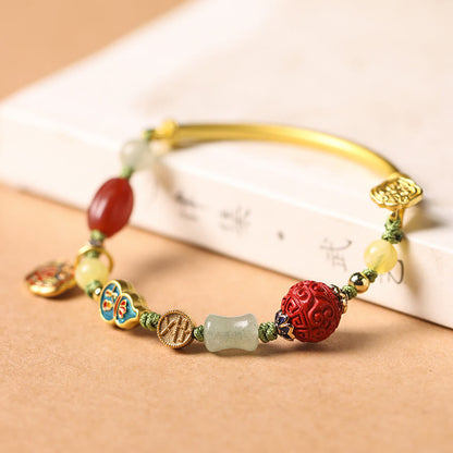 Buddha Stones Tibetan Auspicious Clouds Fortune Happiness Wealth Luck Bracelet