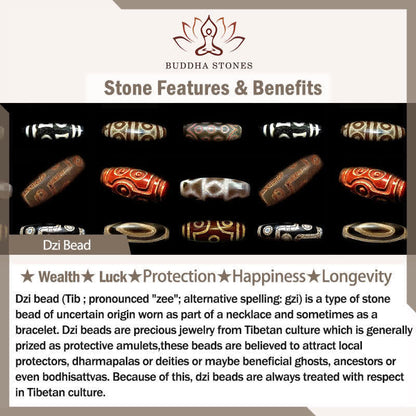 Buddha Stones Tibet Dzi Bead Om Mani Padme Hum Protection Necklace Pendant