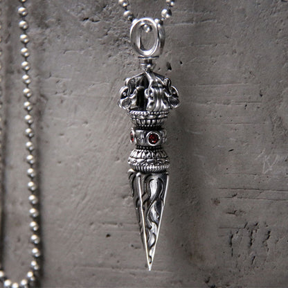 Buddha Stones 925 Sterling Silver Vajra Spiritual Power Necklace Pendant