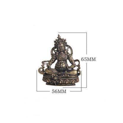 Buddha Stones Yellow Jambhala Bodhisattva Figurine Serenity Copper Statue Decoration