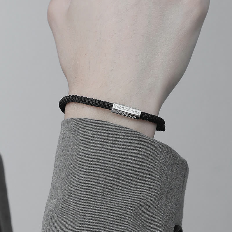 Buddha Stones Seven Deadly Sins Seven Virtues Braided String Bracelet