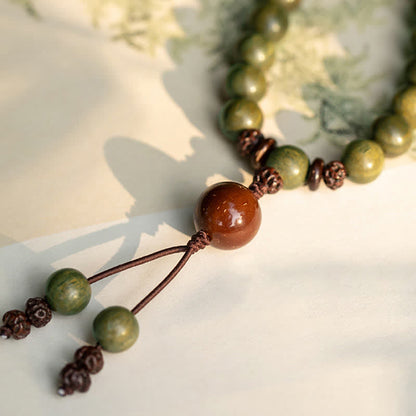 Buddha Stones Green Sandalwood Positive Peace Bracelet