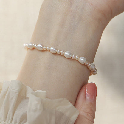 Buddha Stones Natural Flower Pearl Sincerity Bead Bracelet