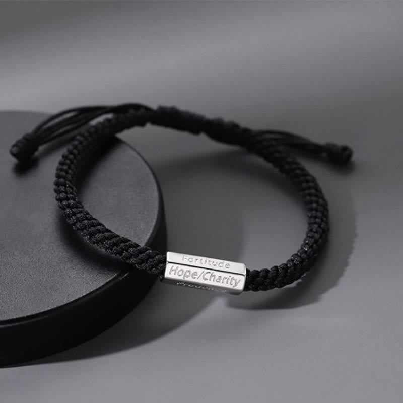 Buddha Stones Seven Deadly Sins Seven Virtues Braided String Bracelet