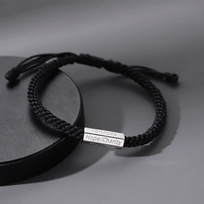 Buddha Stones Seven Deadly Sins Seven Virtues Braided String Bracelet