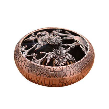 Buddha Stones Plum Flower Orchid Chrysanthemum Pattern Peace Incense Burner Decoration