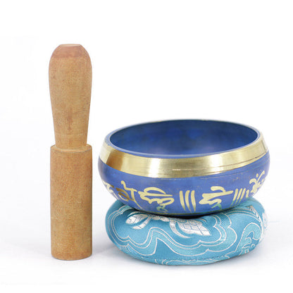 Buddha Stones Tibetan Sound Bowl Handcrafted for Relaxation Meditation Prayer Singing Bowl Set
