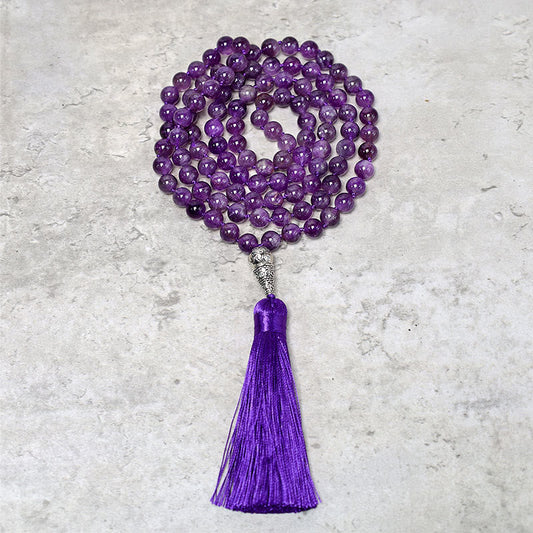 Buddha Stones Tibetan 108 Mala Beads Necklace Yoga Meditation Prayer Beads Necklace